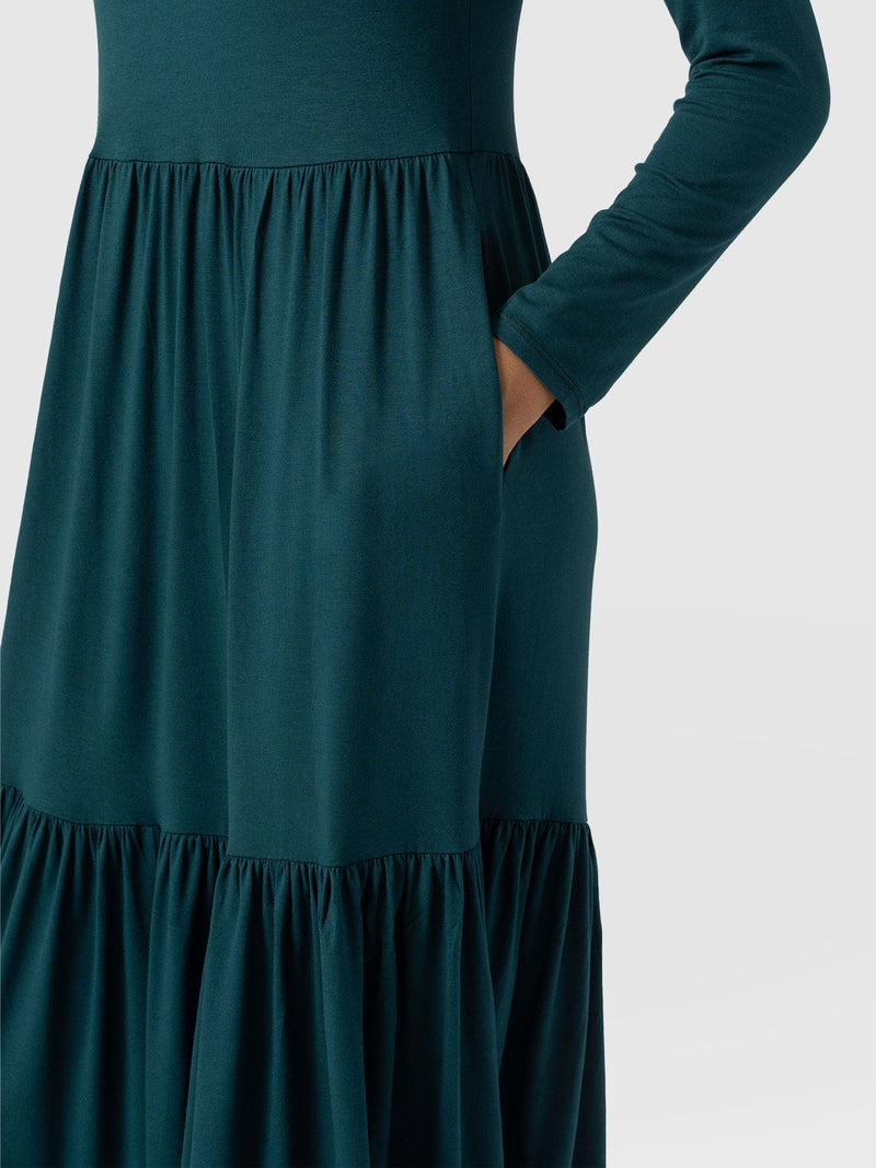 Greenwich Dress Long Sleeve - Deep Green