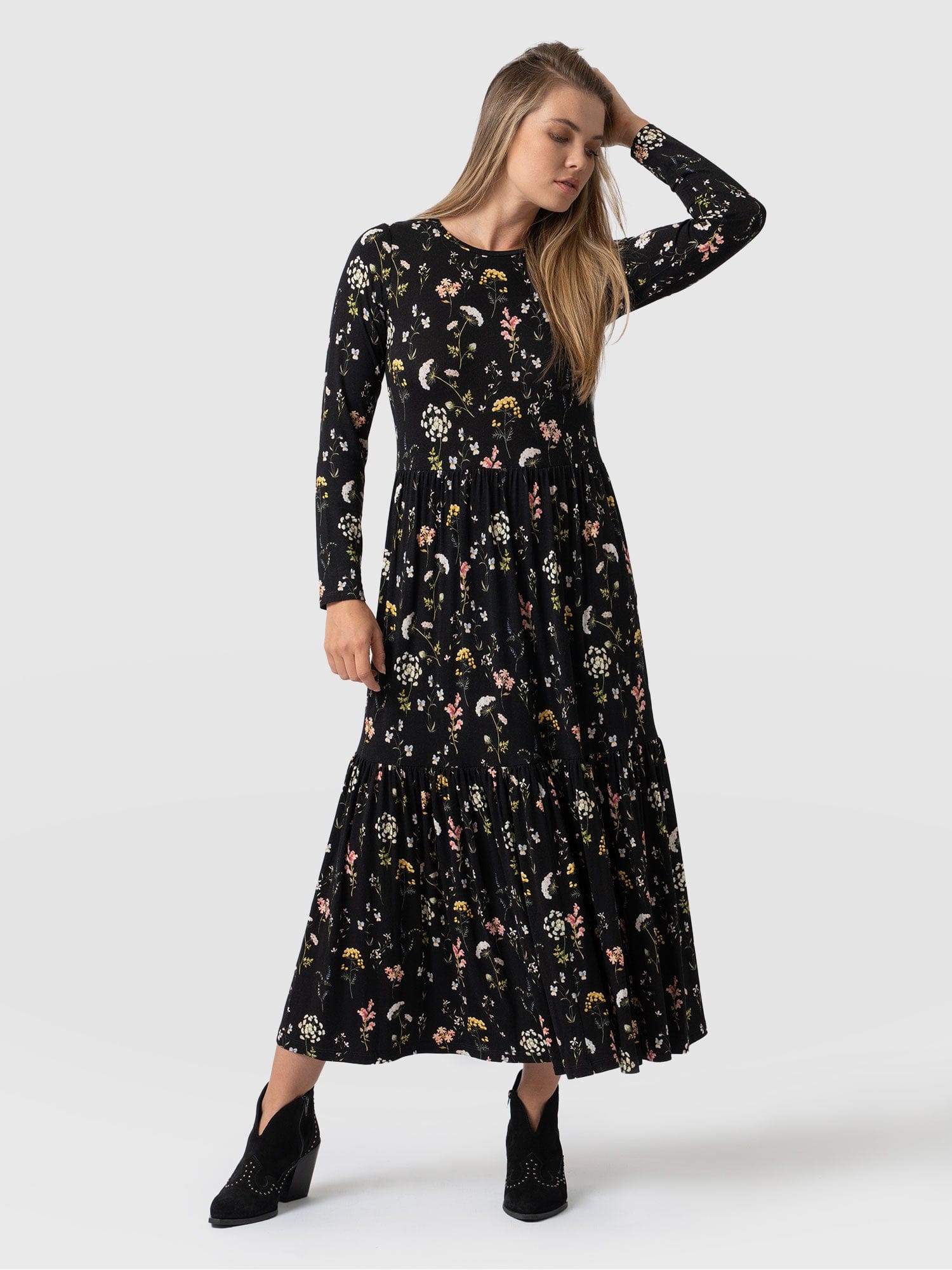 Greenwich Dress Long Sleeve Hyde Gardens - Women's Dresses | Saint + Sofia® UK
