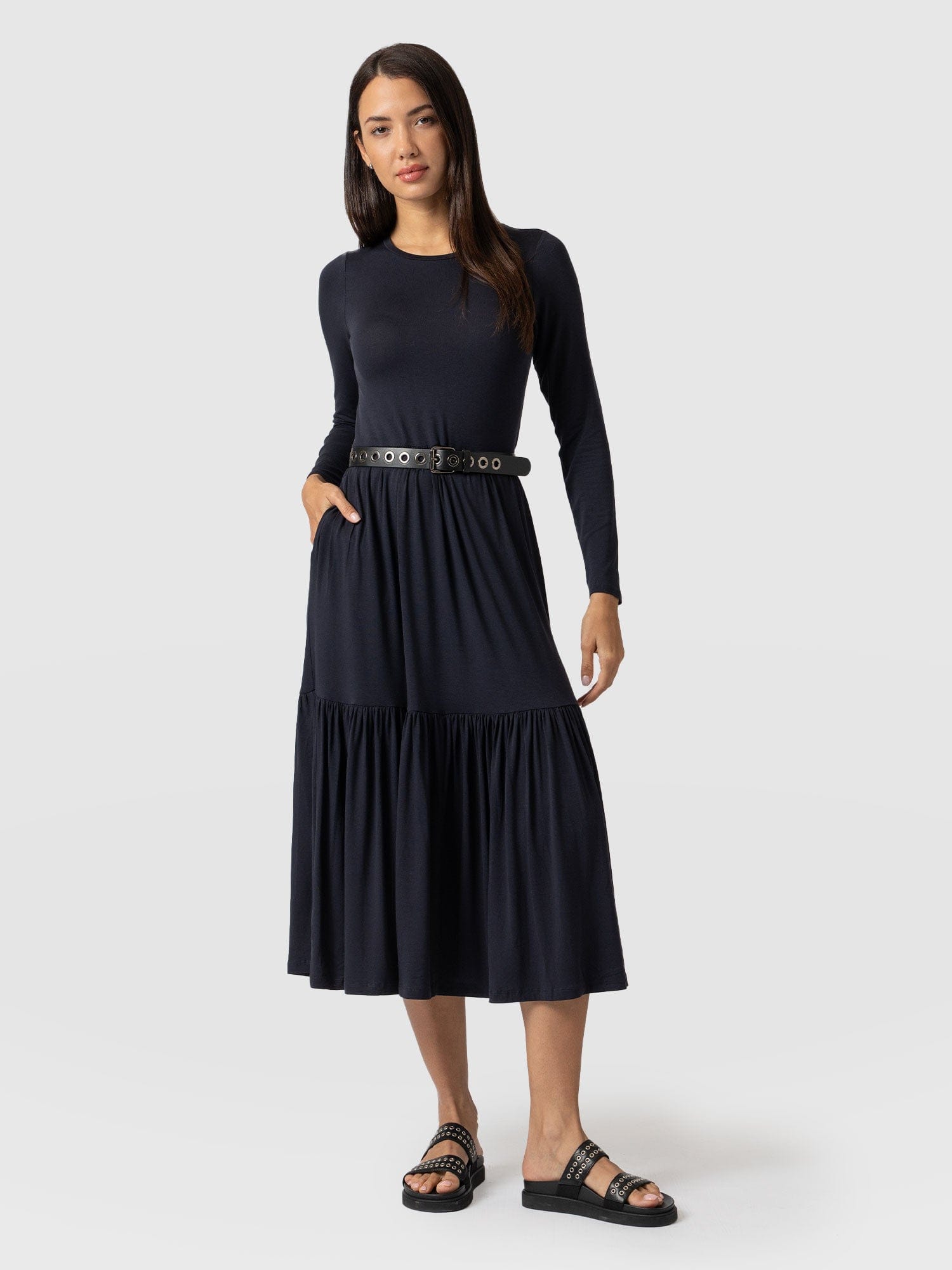 Greenwich Dress Navy Sleeves - Women's Dresses | Saint + Sofia® UK