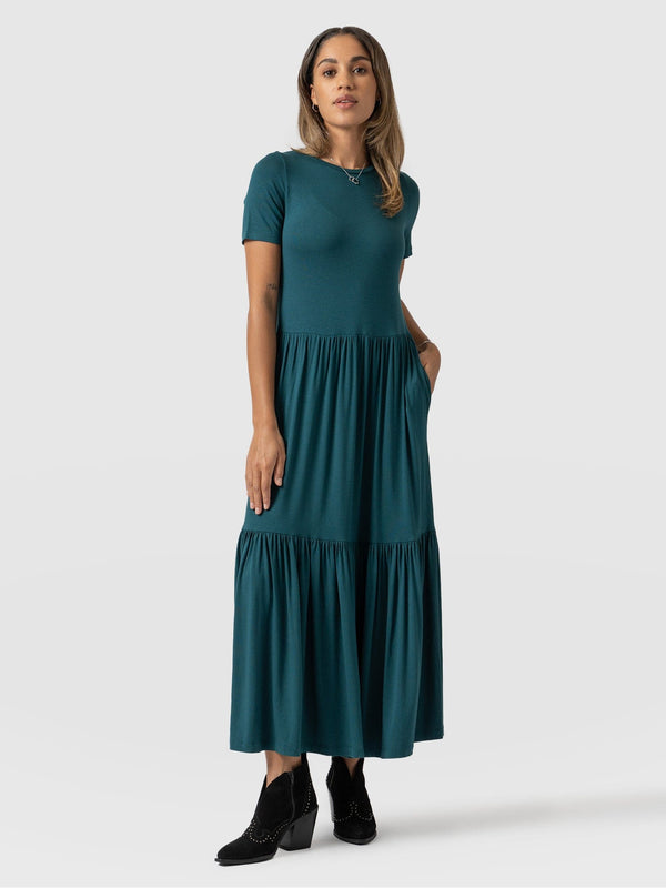 Greenwich Dress Short Sleeve - Deep Green