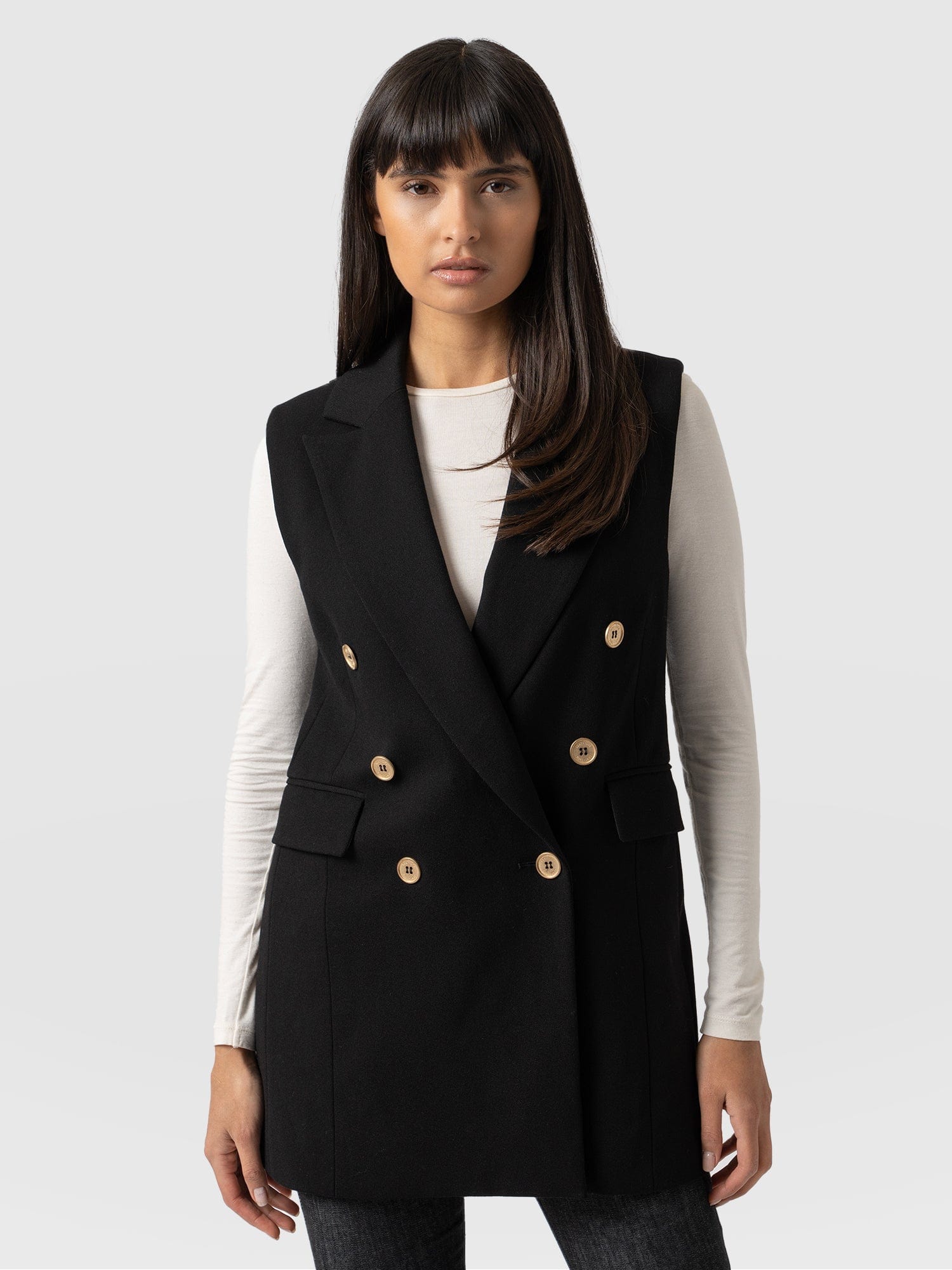 Black sleevless clearance blazer