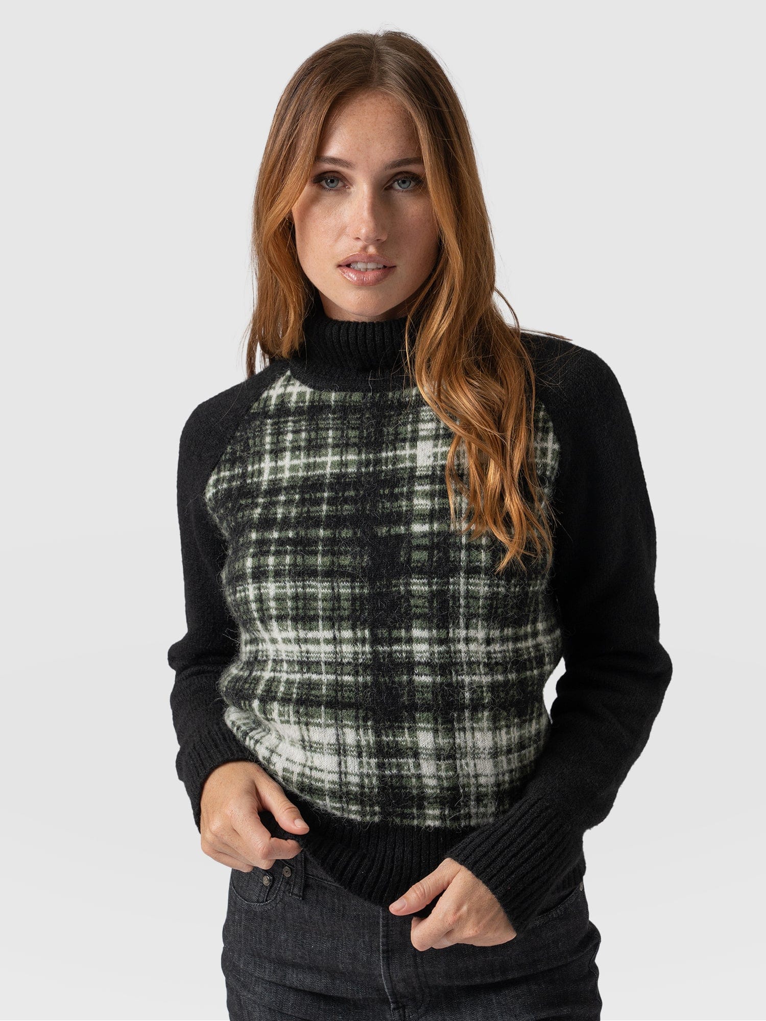 Checked shop jumper womens