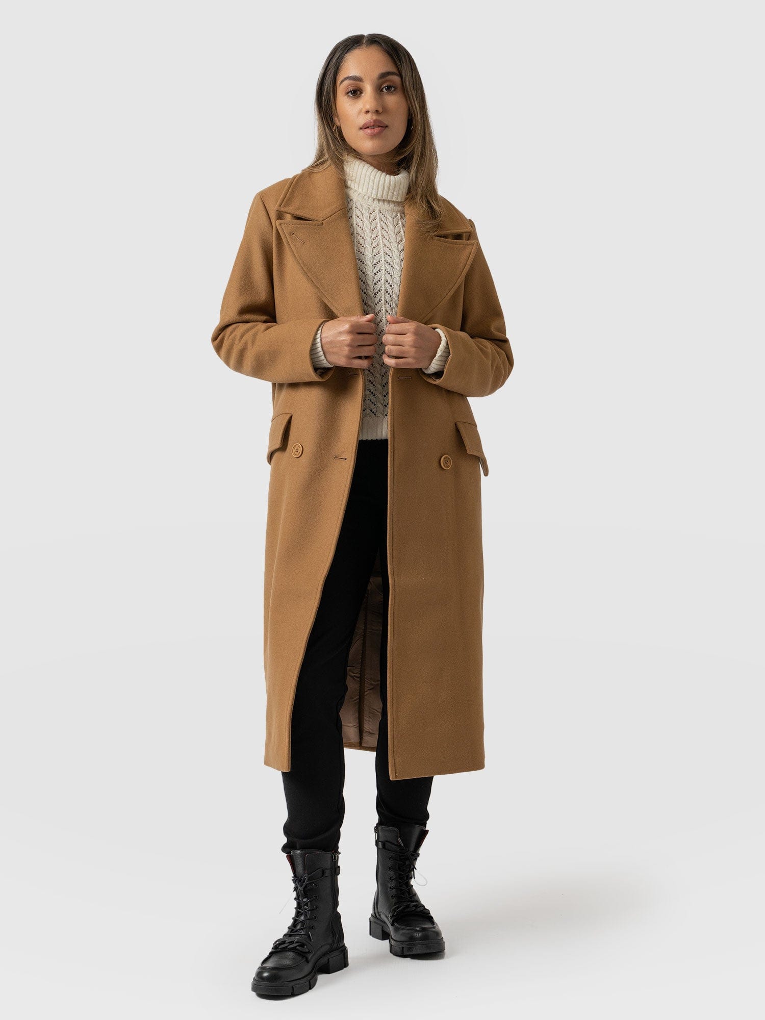 Halcyon Coat Camel - Women's Wool Coats | Saint + Sofia® UK