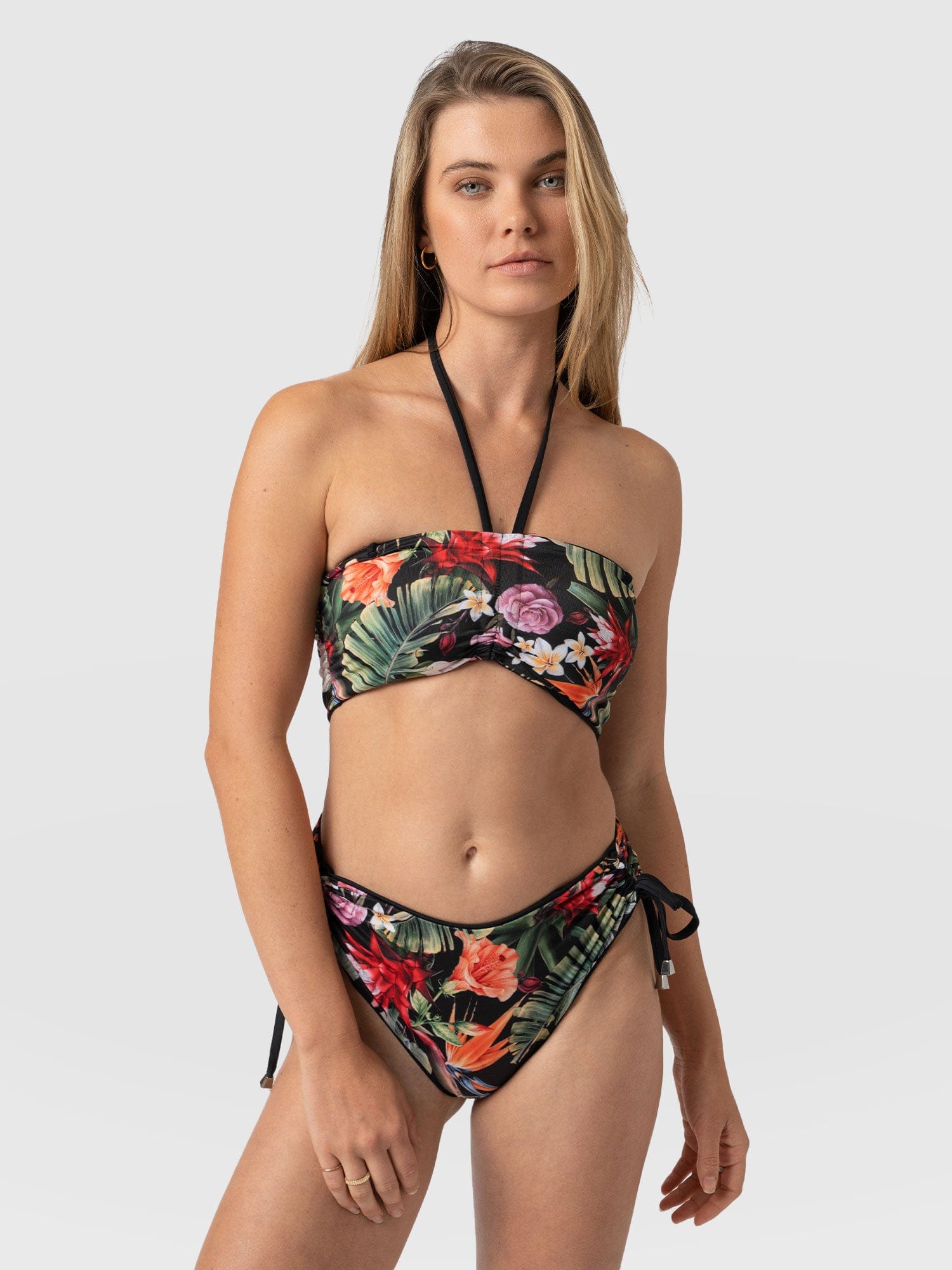 Halina Reversible Bikini Bottom Tropics/Black - Women's Swimwear | Saint + Sofia® UK