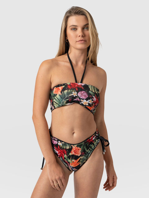 Halina Reversible Bikini Bottom Tropics/Black - Women's Swimwear | Saint + Sofia® UK