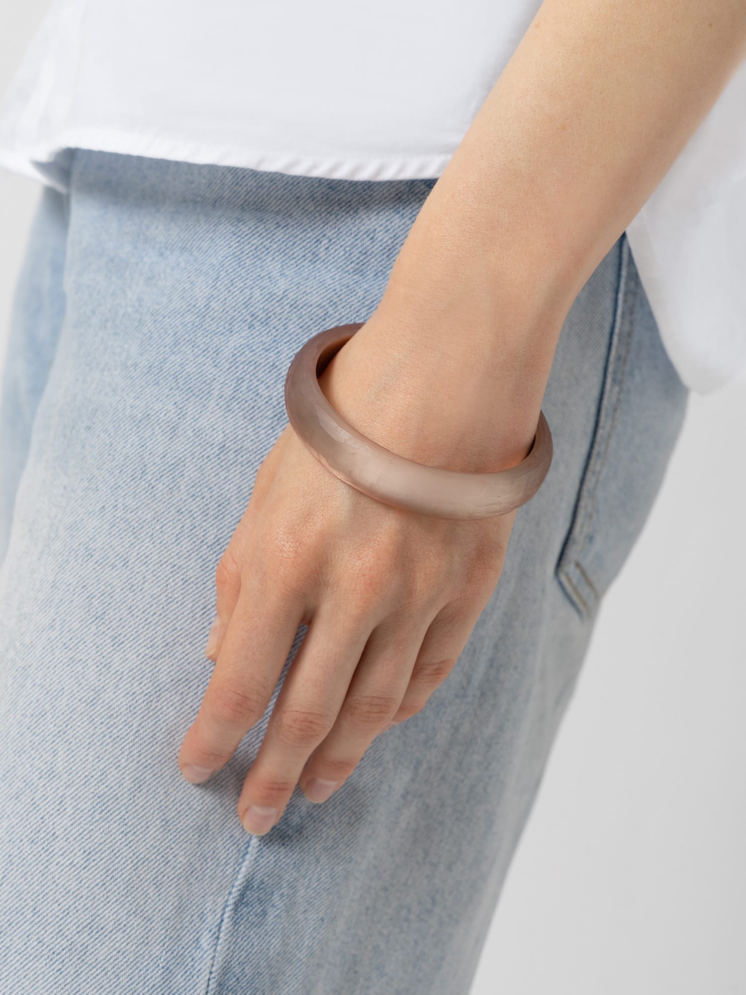 Hammered Bangle - Pink Champagne