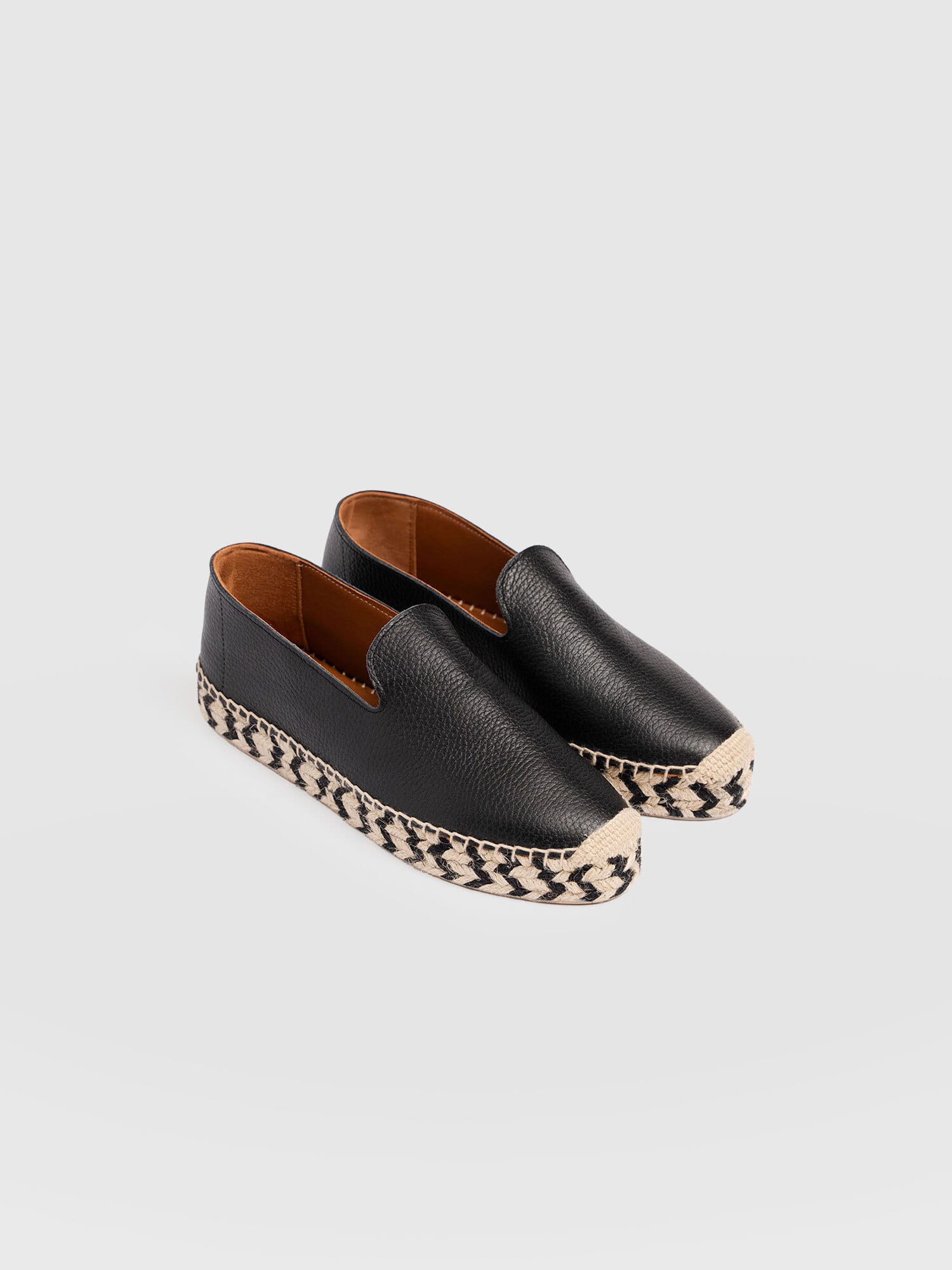 Hampton Espadrilles - Black Leather - Women's Shoes | Saint + Sofia® UK