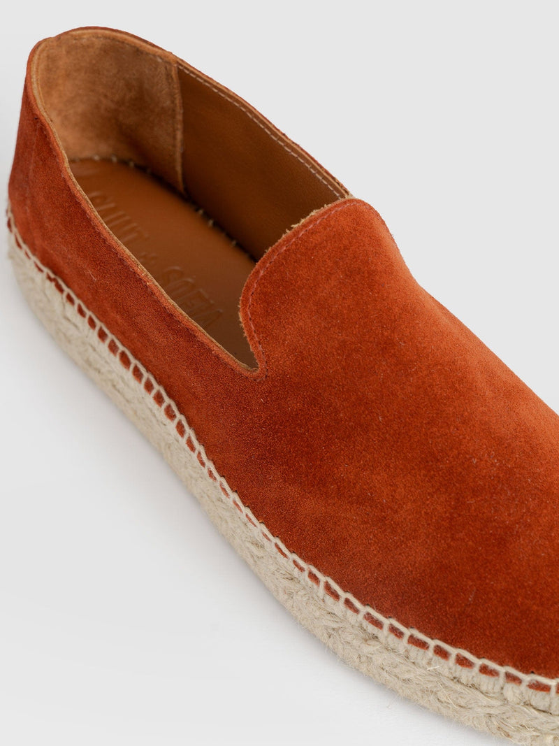 Hampton Espadrilles - Burnt Orange Suede - Women's Shoes | Saint + Sofia® UK