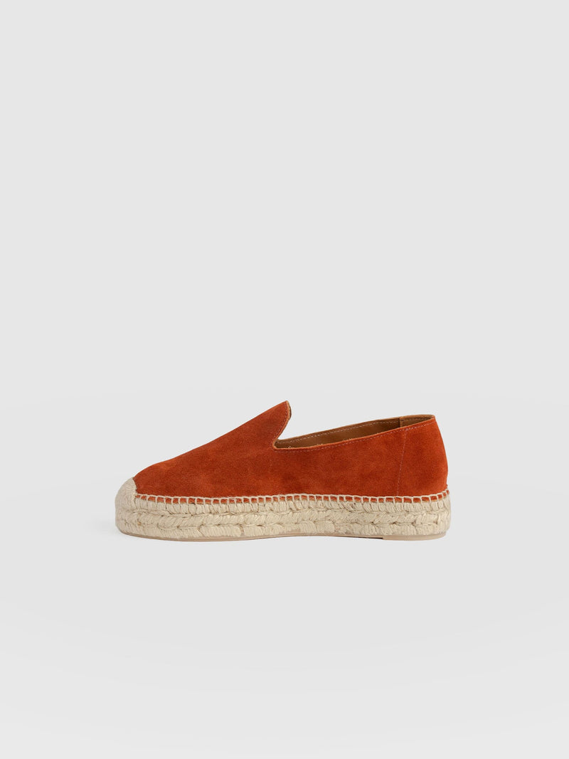 Hampton Espadrilles - Burnt Orange Suede - Women's Shoes | Saint + Sofia® UK