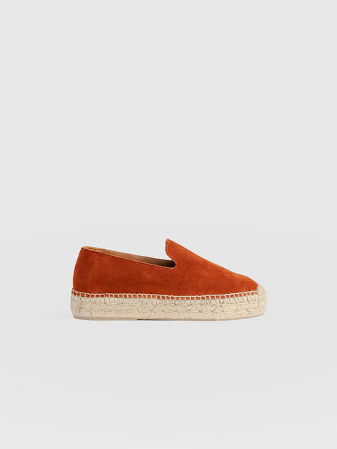 Hampton Espadrilles - Burnt Orange Suede - Women's Shoes | Saint + Sofia® UK
