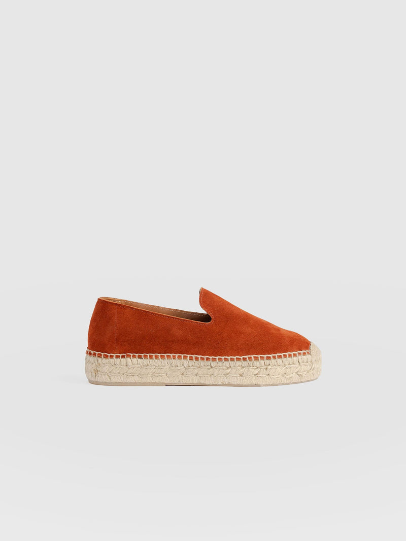 Hampton Espadrilles - Burnt Orange Suede - Women's Shoes | Saint + Sofia® UK