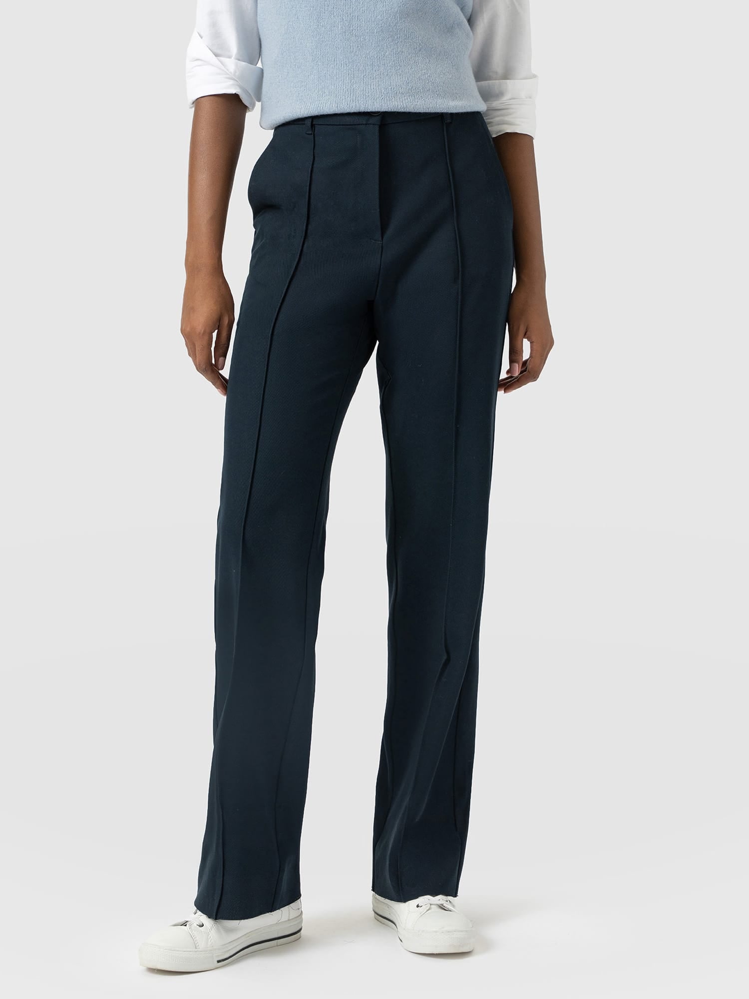 Harlow Straight Leg Pant - Navy - Women's Trousers | Saint and Sofia® UK