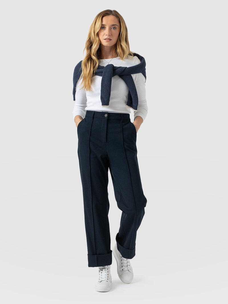 Harlow Straight Leg Pant - Navy