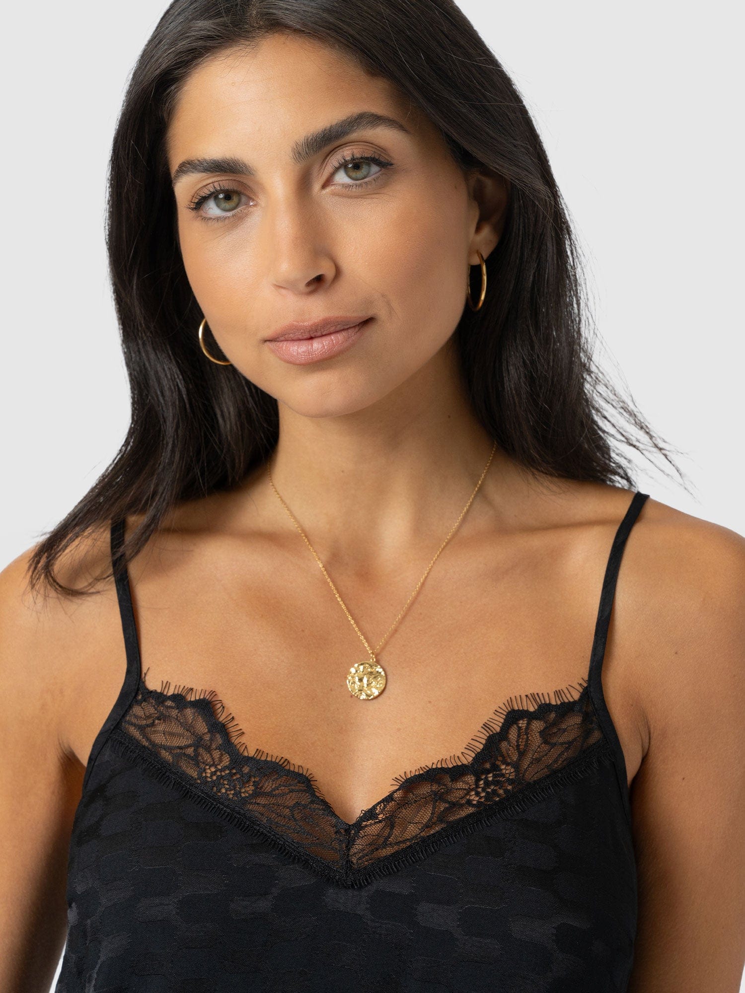 Harper Lace Cami - Black Jacquard - Women's T-shirts | Saint + Sofia® UK
