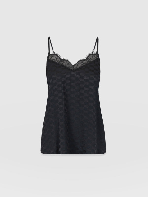 Harper Lace Cami - Black Jacquard
