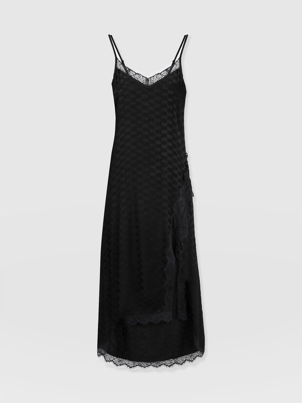 Harper Lace Cami Dress - Black Jacquard