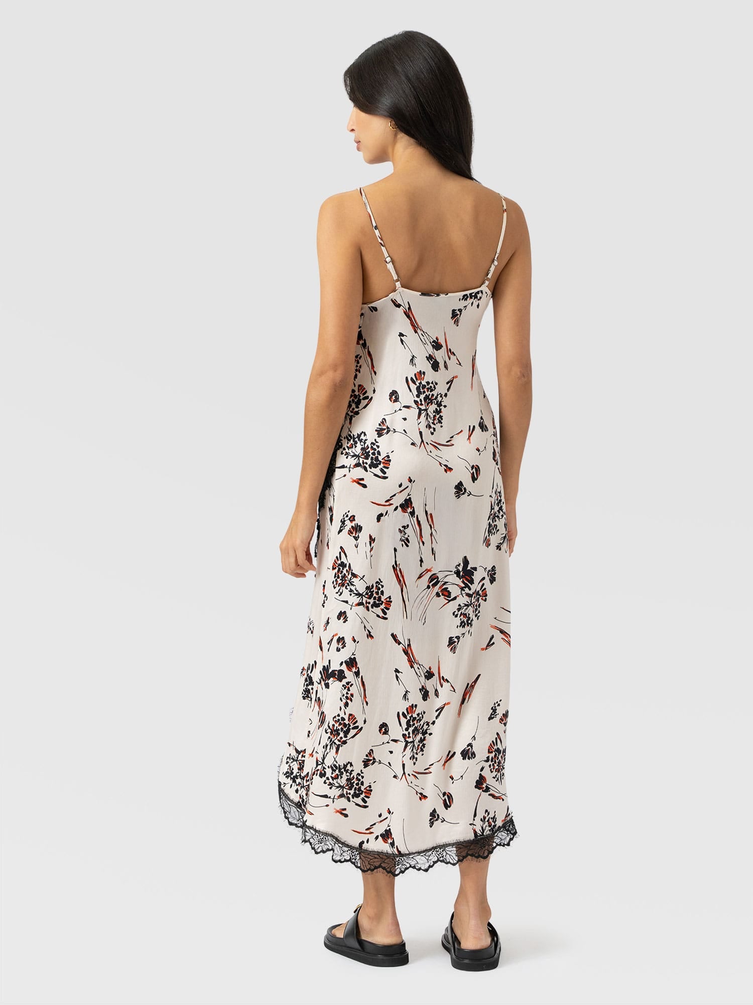 Harper Lace Cami Dress - White Mist Floral