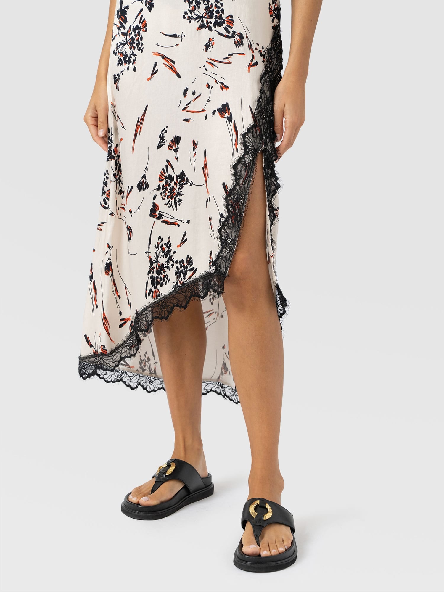 Harper Lace Cami Dress - White Mist Floral