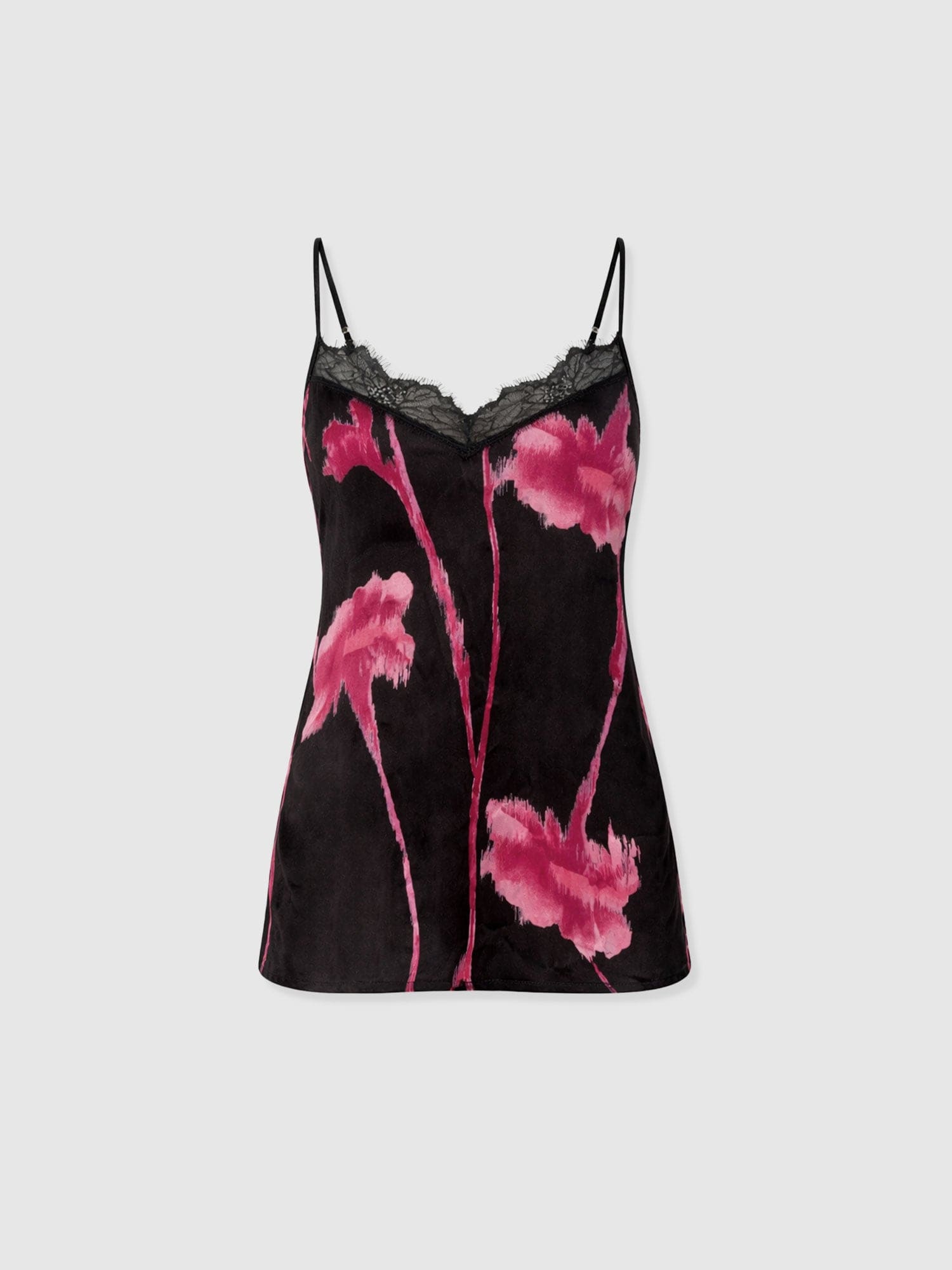 Harper Lace Cami - Pink Stem Floral - Women's T-shirts | Saint + Sofia® UK