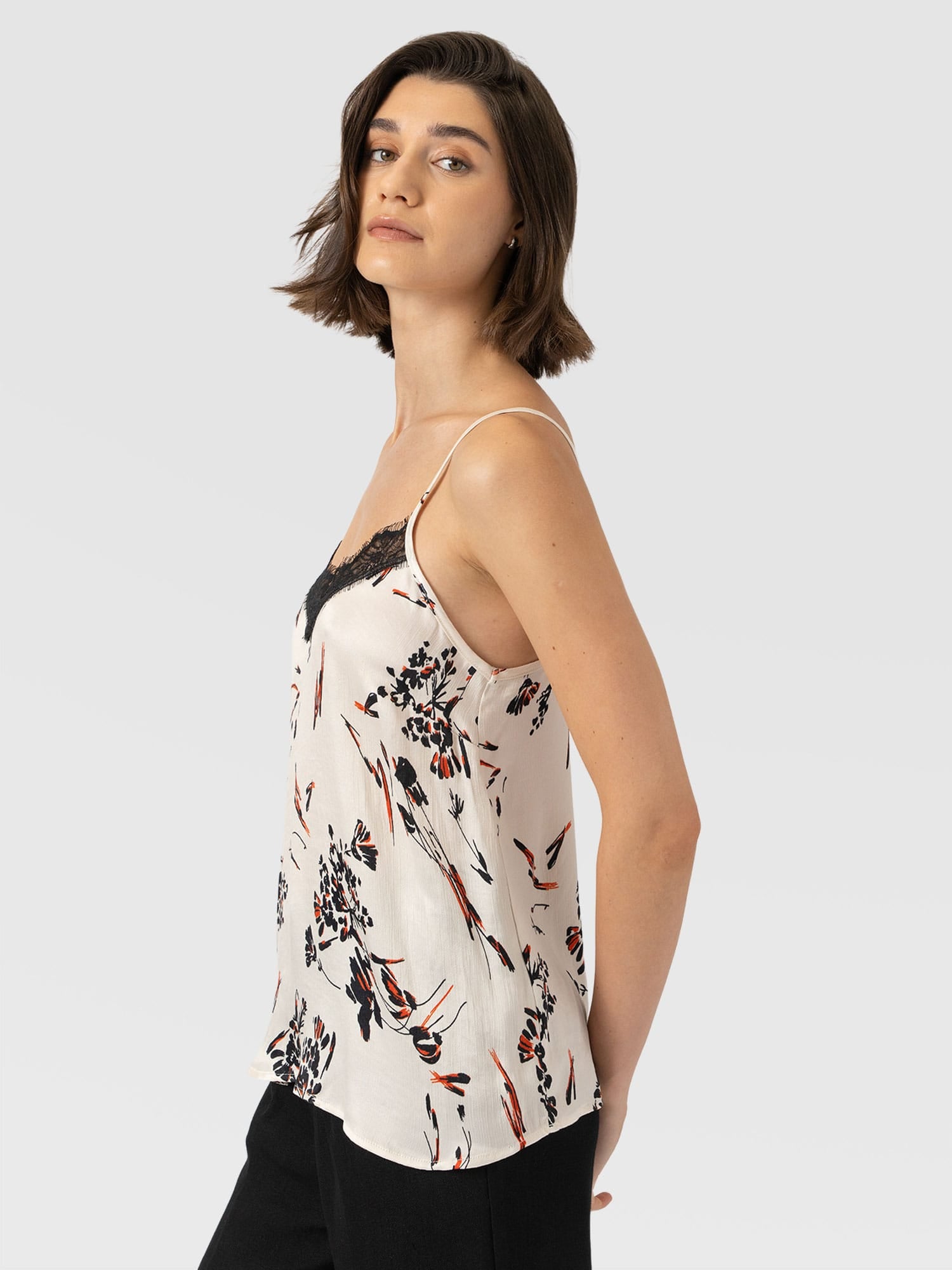 Harper Lace Cami - White Mist Floral