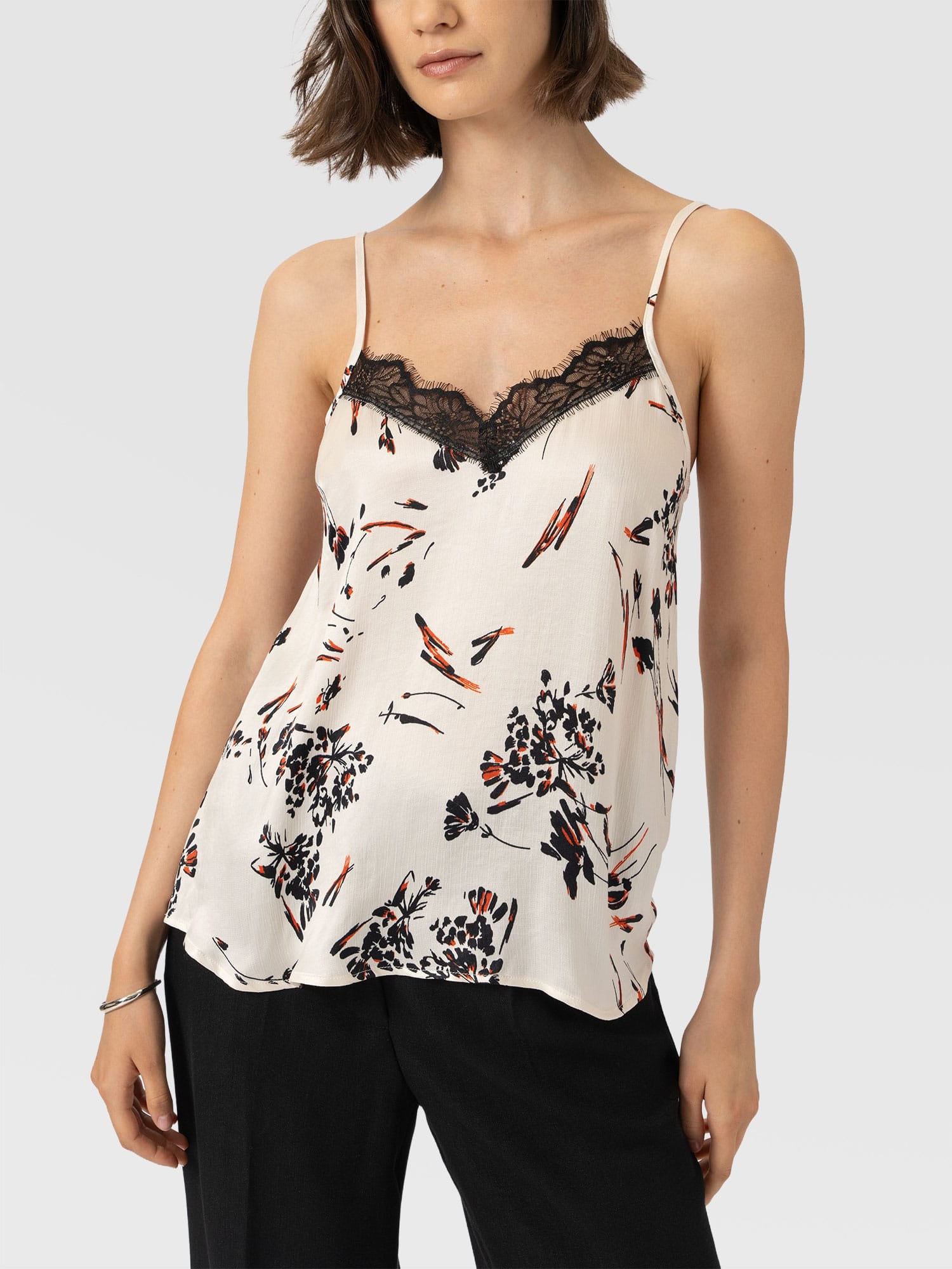 Harper Lace Cami - White Mist Floral