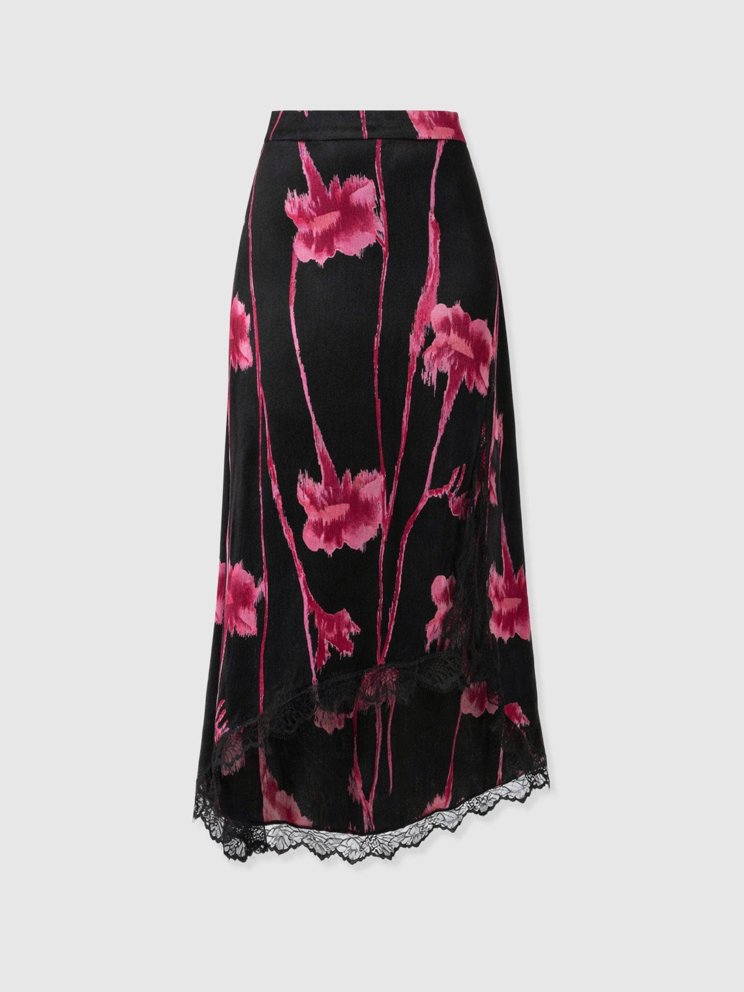 Harper Lace Midi Skirt - Pink Stem Floral