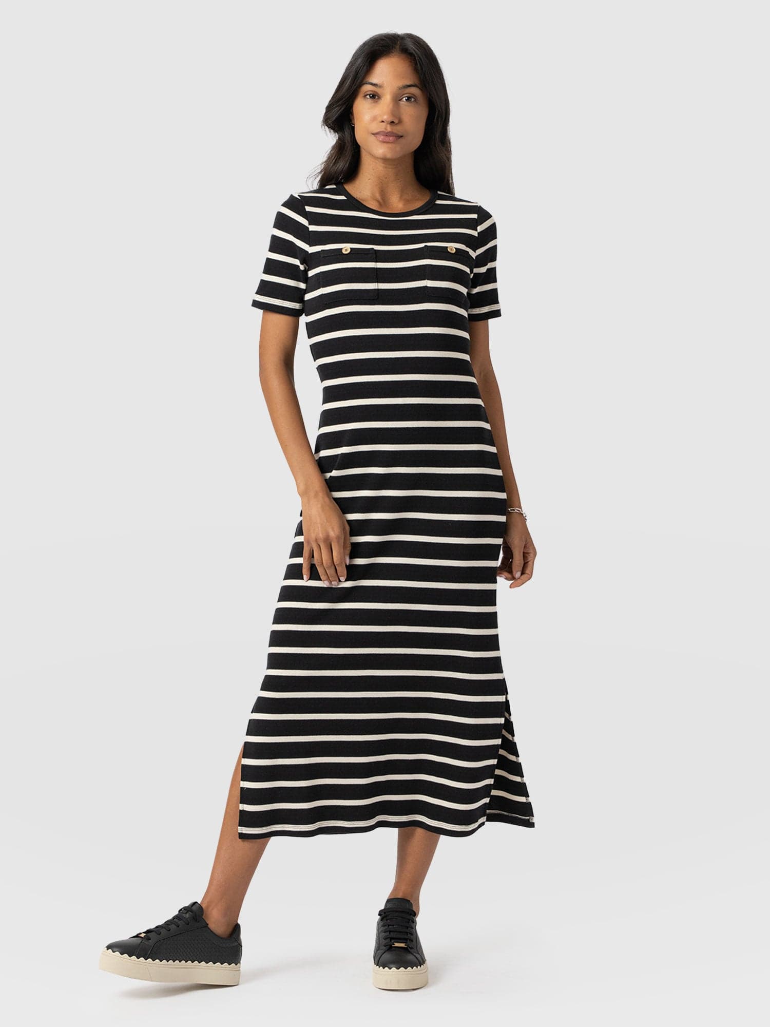 Helena T-Shirt Dress Stripe - Women's Dresses | Saint + Sofia® UK