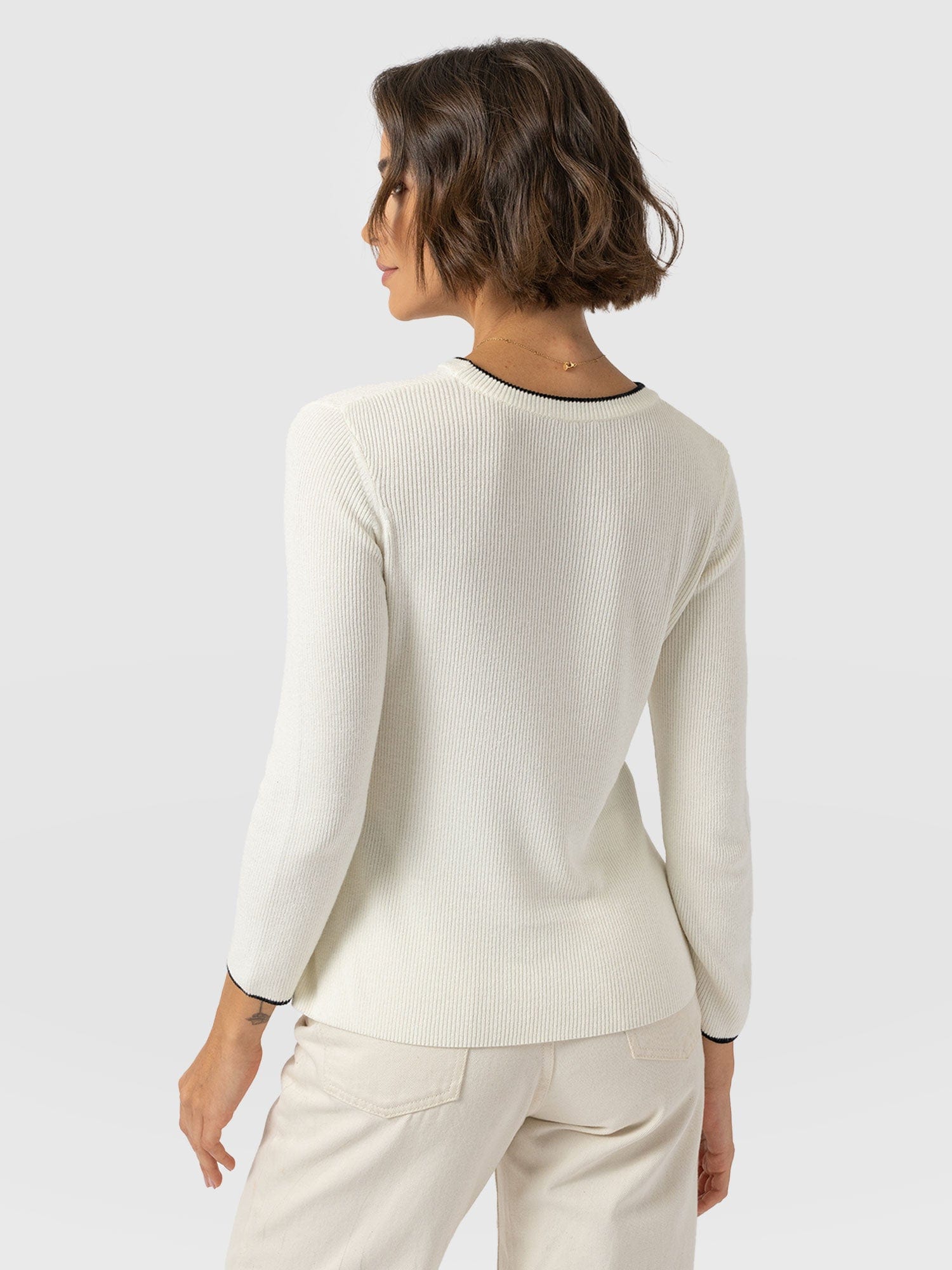 Honeycomb Rib Jumper - Cream