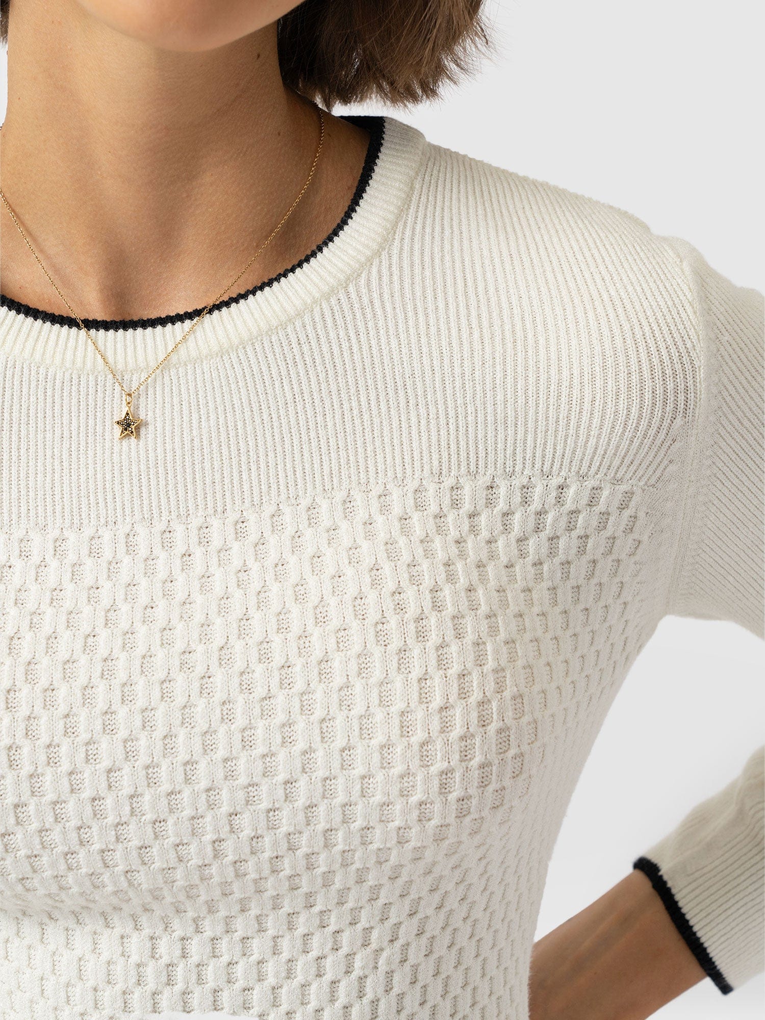 Honeycomb Rib Jumper - Cream