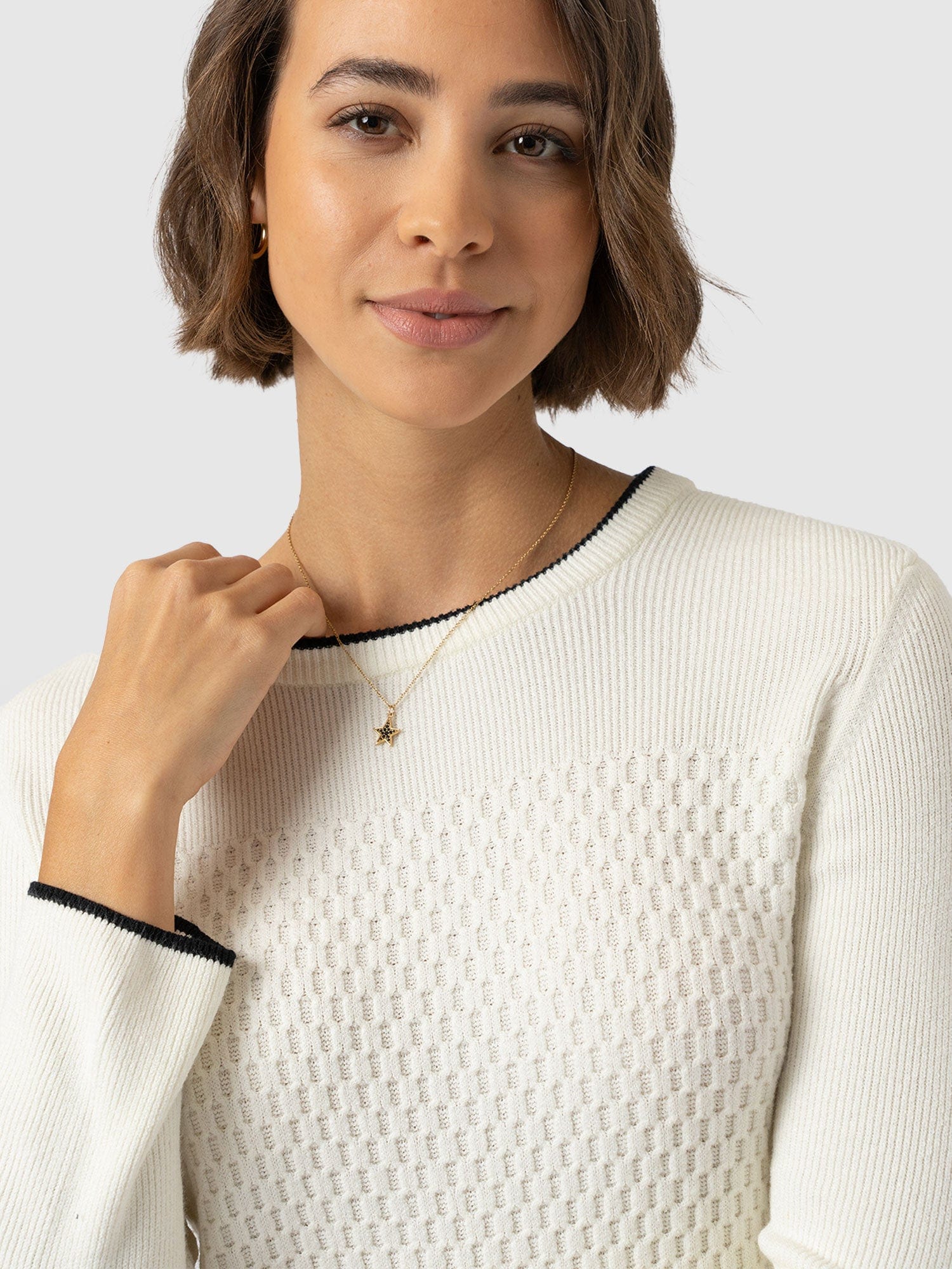 Honeycomb Rib Jumper - Cream