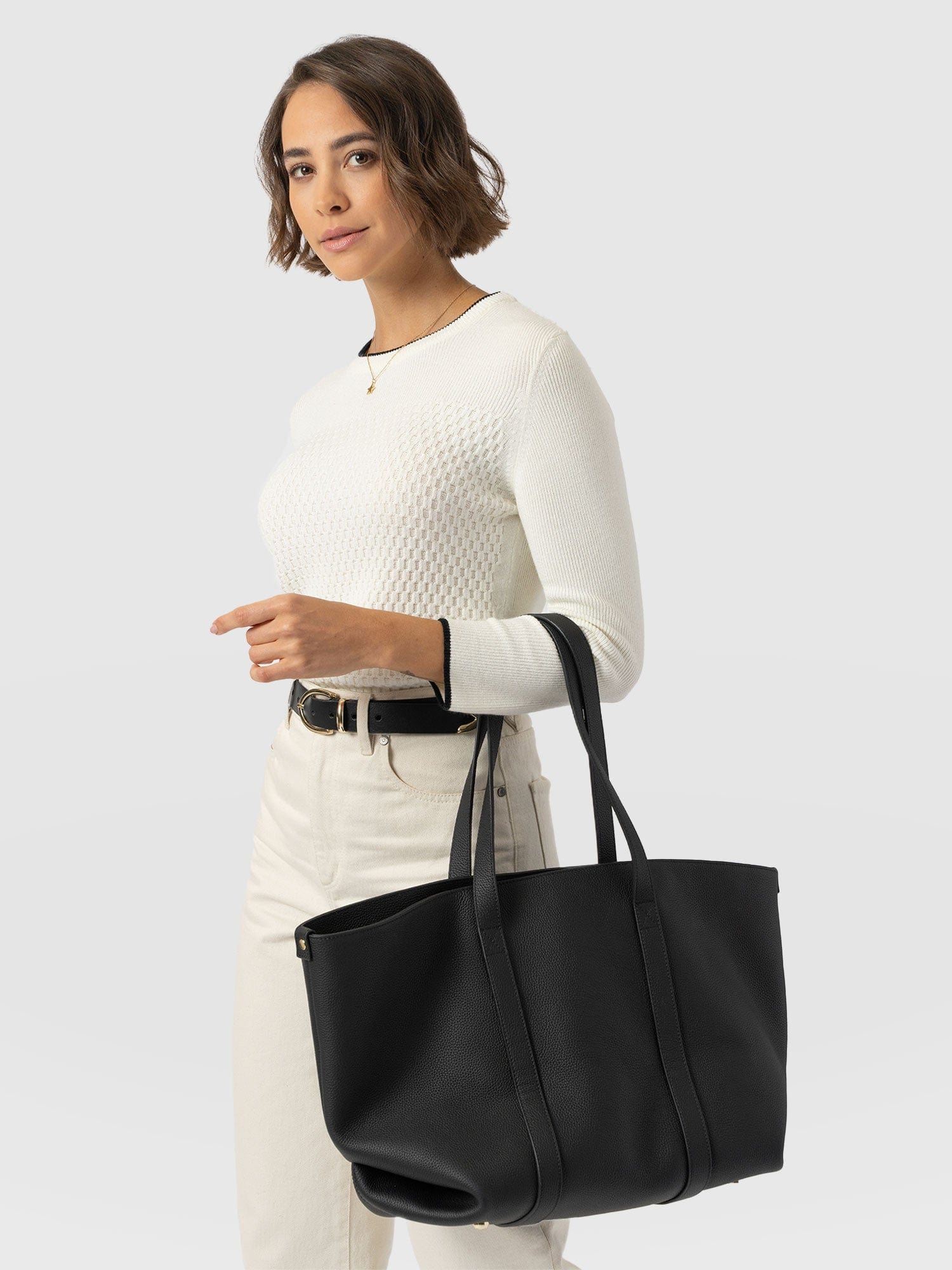 Honeycomb Rib Jumper - Cream