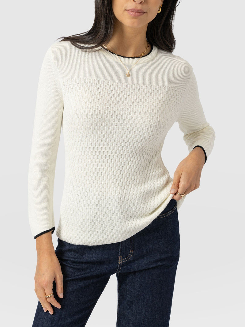 Honeycomb Rib Jumper - Cream