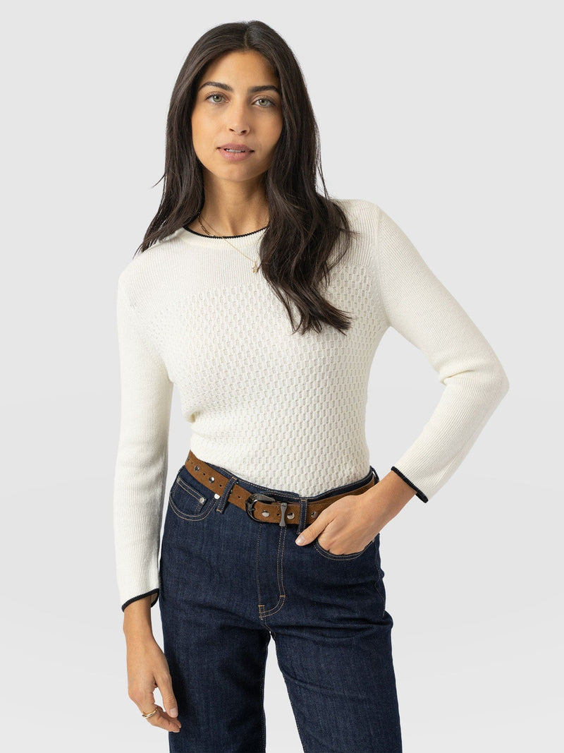Honeycomb Rib Jumper - Cream