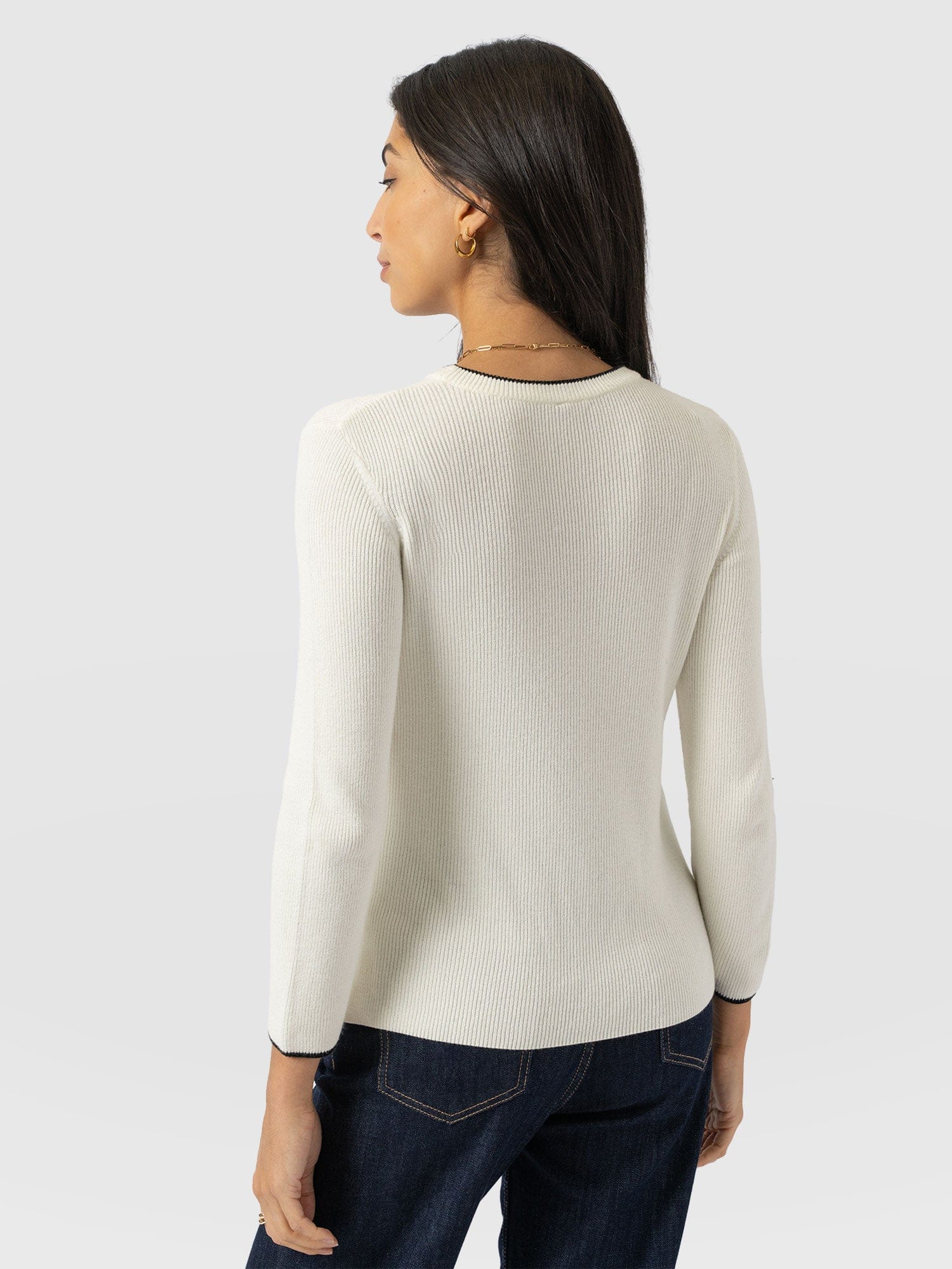 Honeycomb Rib Jumper - Cream