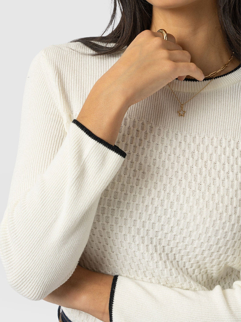 Honeycomb Rib Jumper - Cream