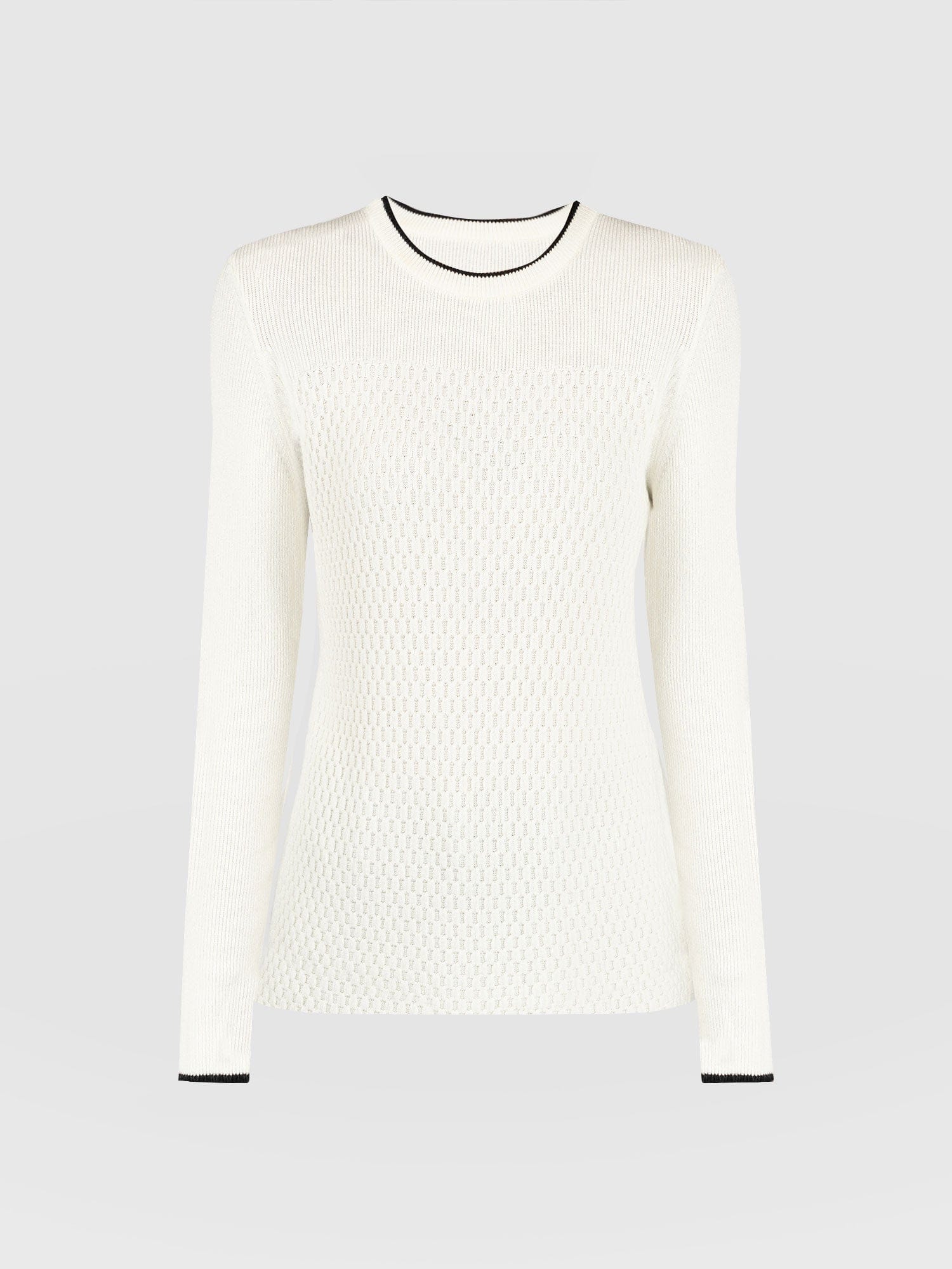 Honeycomb Rib Jumper Cream - Women's Jumpers | Saint + Sofia® UK