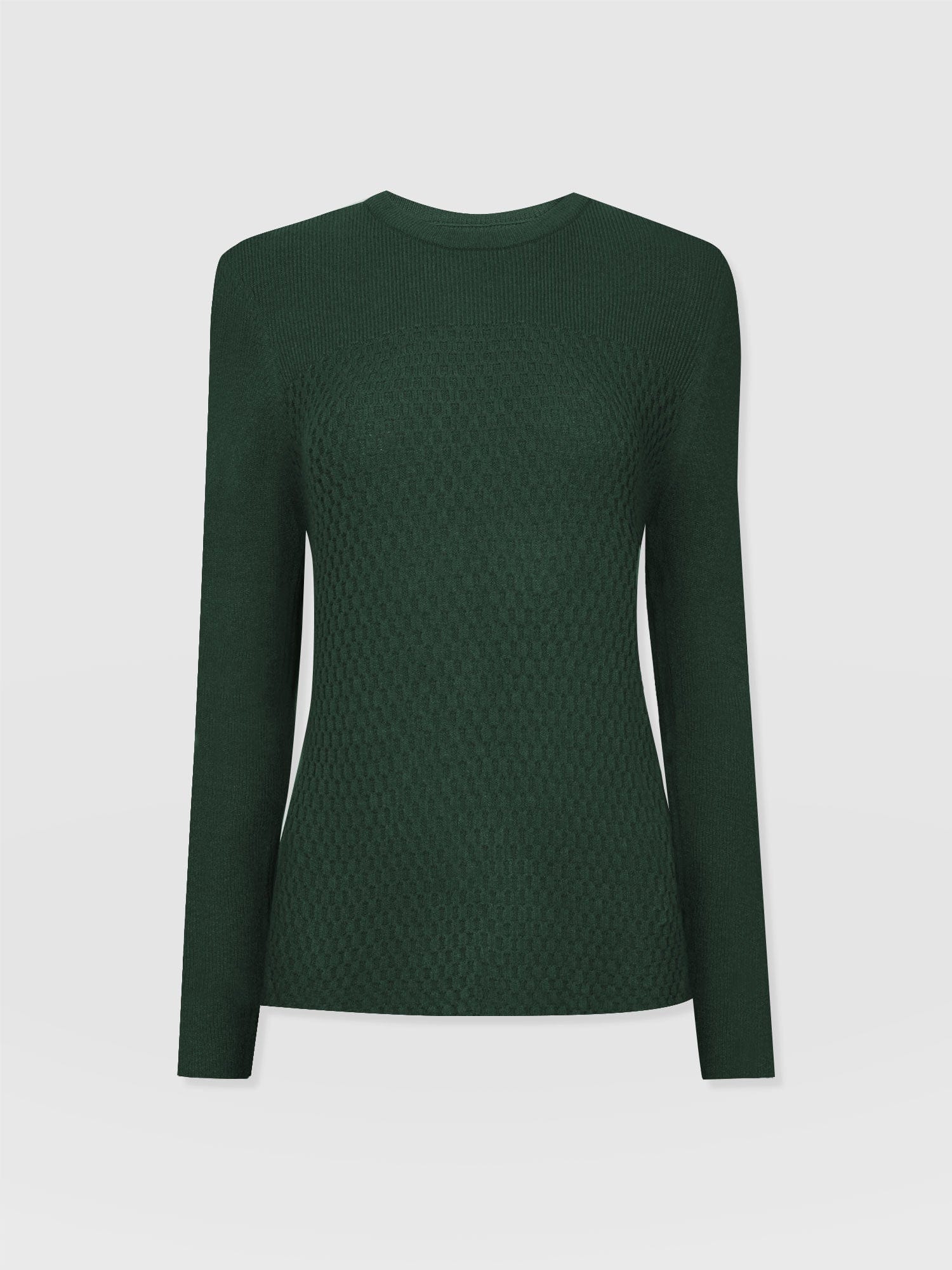 Honeycomb Rib Jumper Green - Women's Jumpers | Saint + Sofia® UK