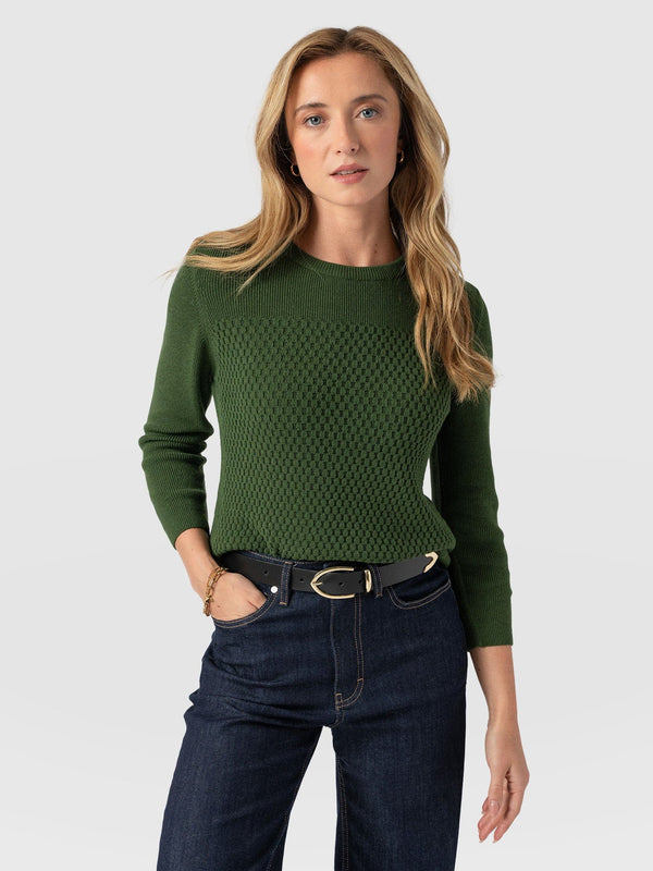 Honeycomb Rib Jumper - Green