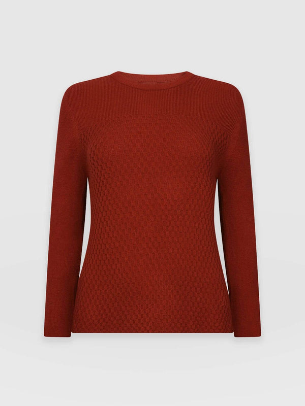 Honeycomb Rib Jumper - Amber