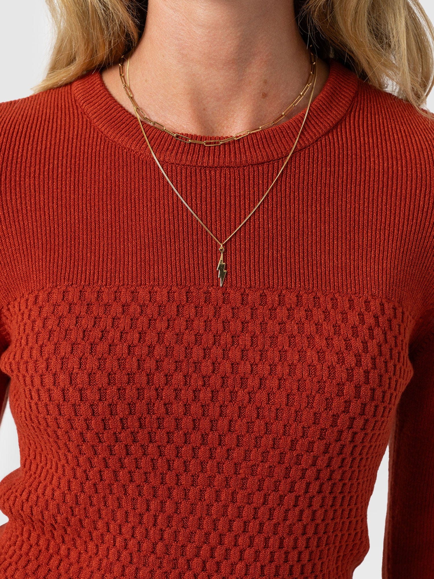 Honeycomb Rib Jumper - Amber