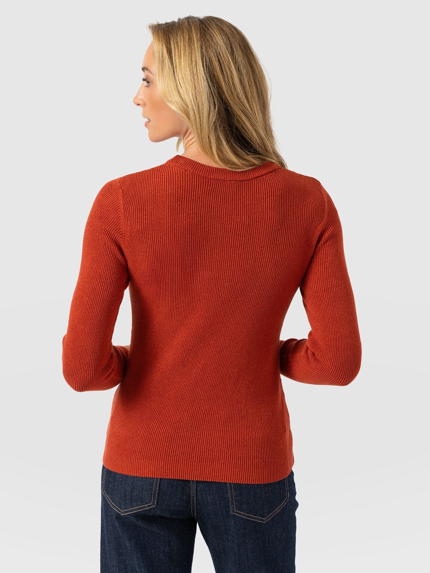 Honeycomb Rib Jumper - Amber