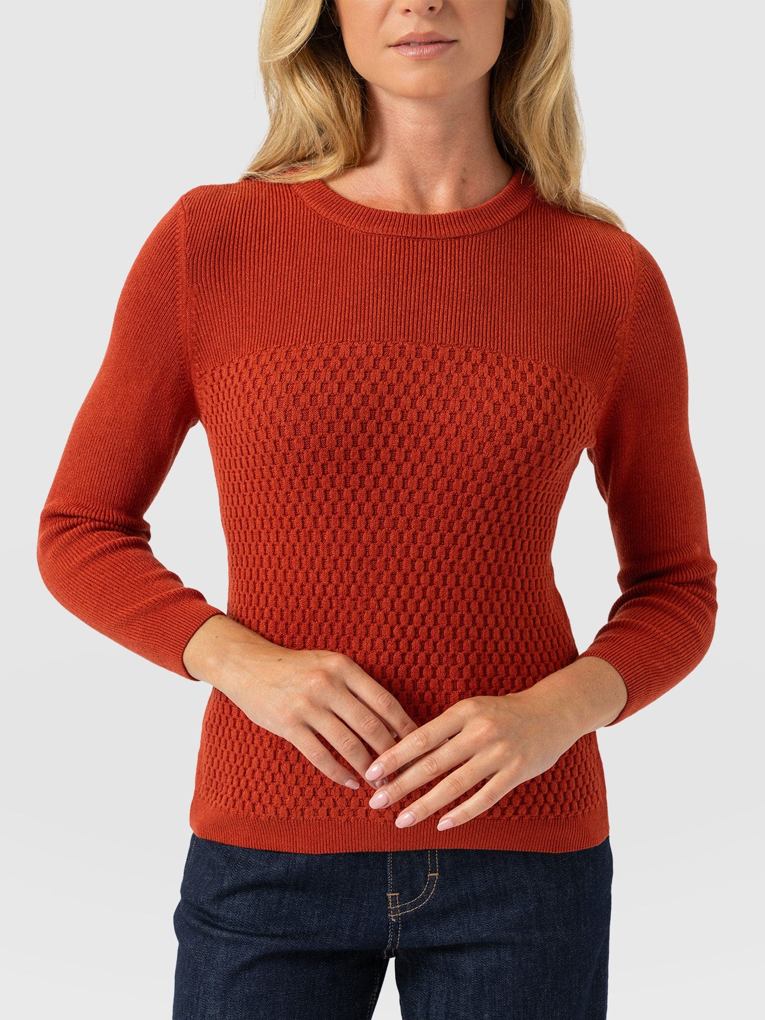 Honeycomb Rib Jumper - Amber