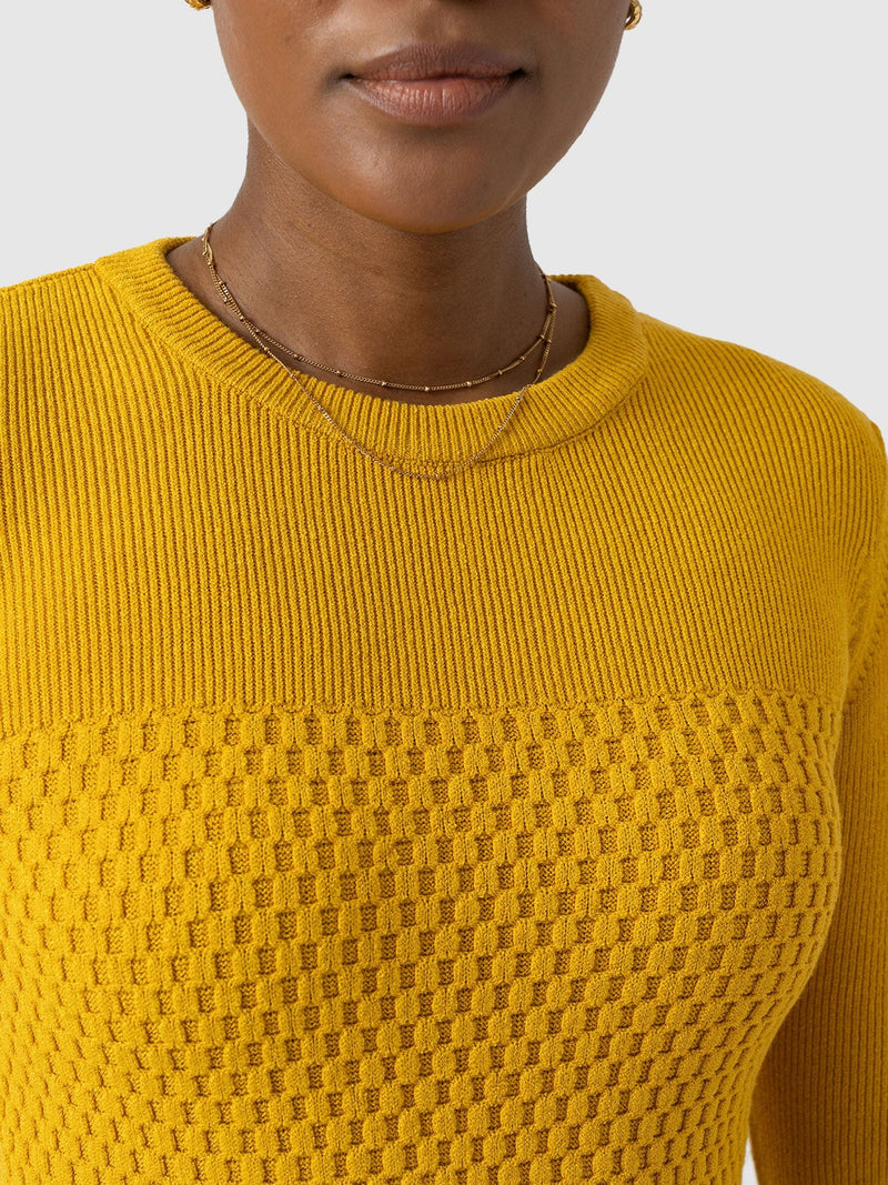 Honeycomb Rib Jumper - Yellow