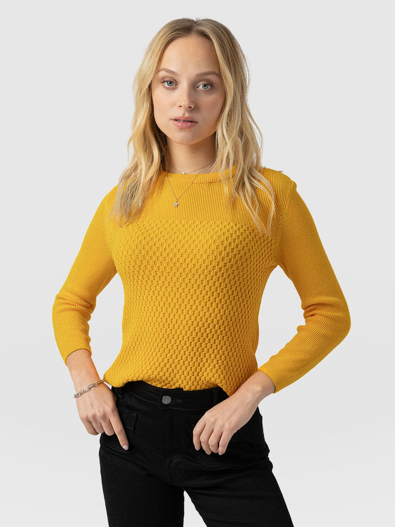 Honeycomb Rib Jumper - Yellow