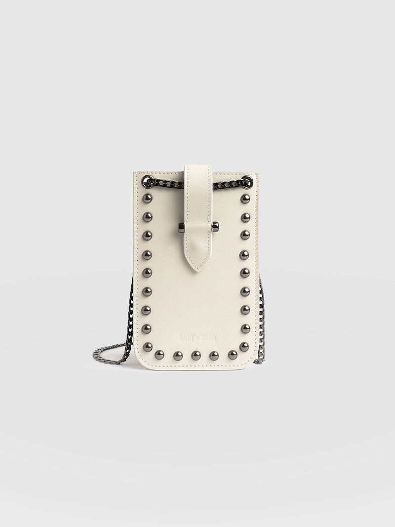 Hoxton Studded Phone Bag - Cream
