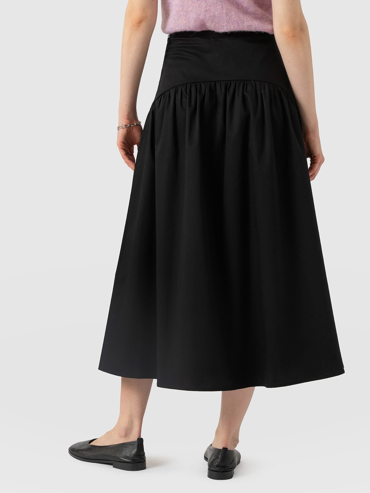 Indie Basque Waist Skirt - Black
