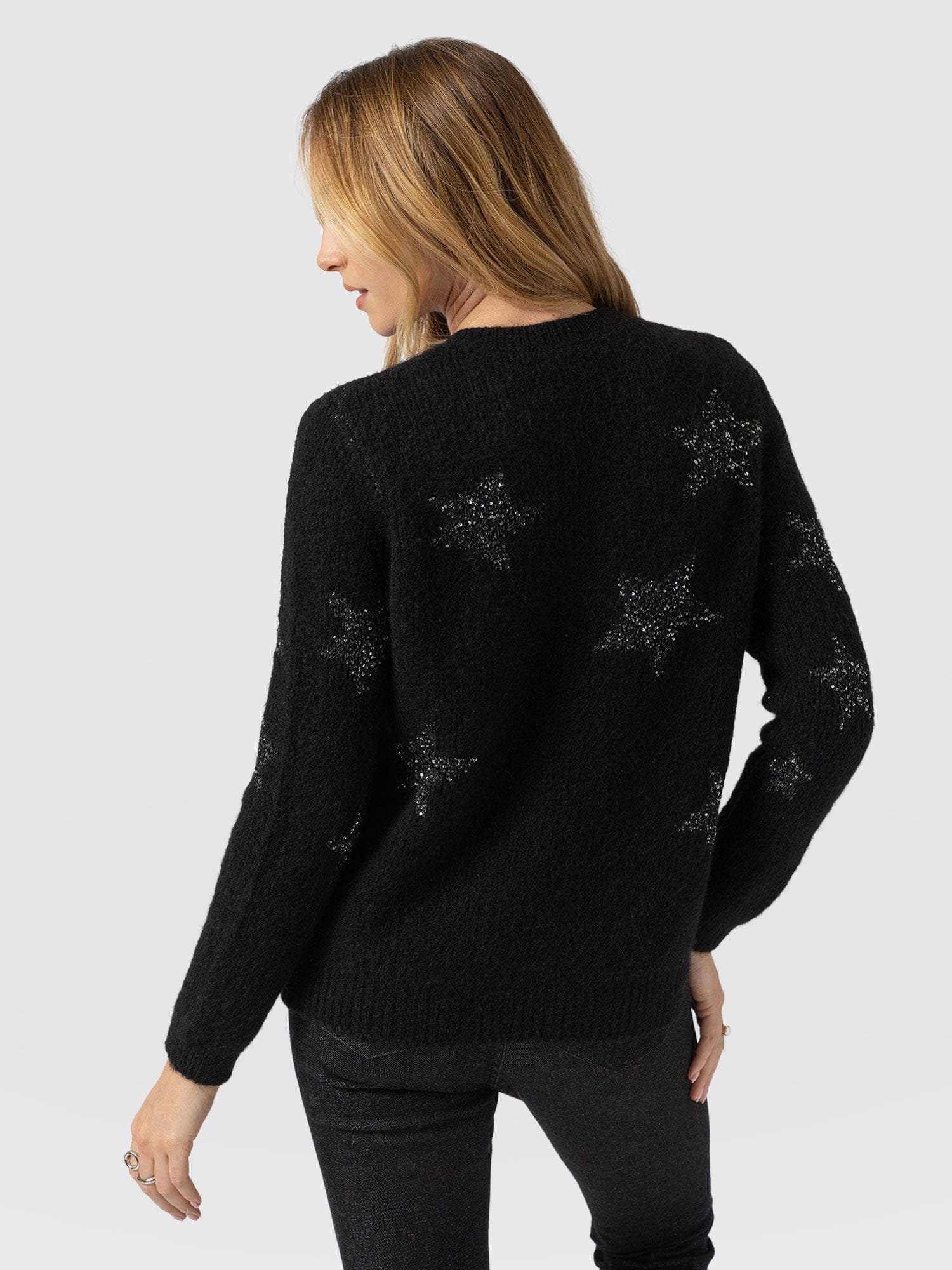 Indy Star Jumper - Black - Women's Jumpers | Saint + Sofia® UK