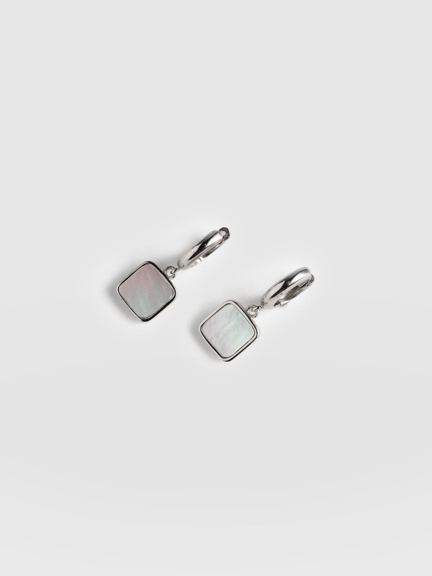 Square hot sale huggie earrings