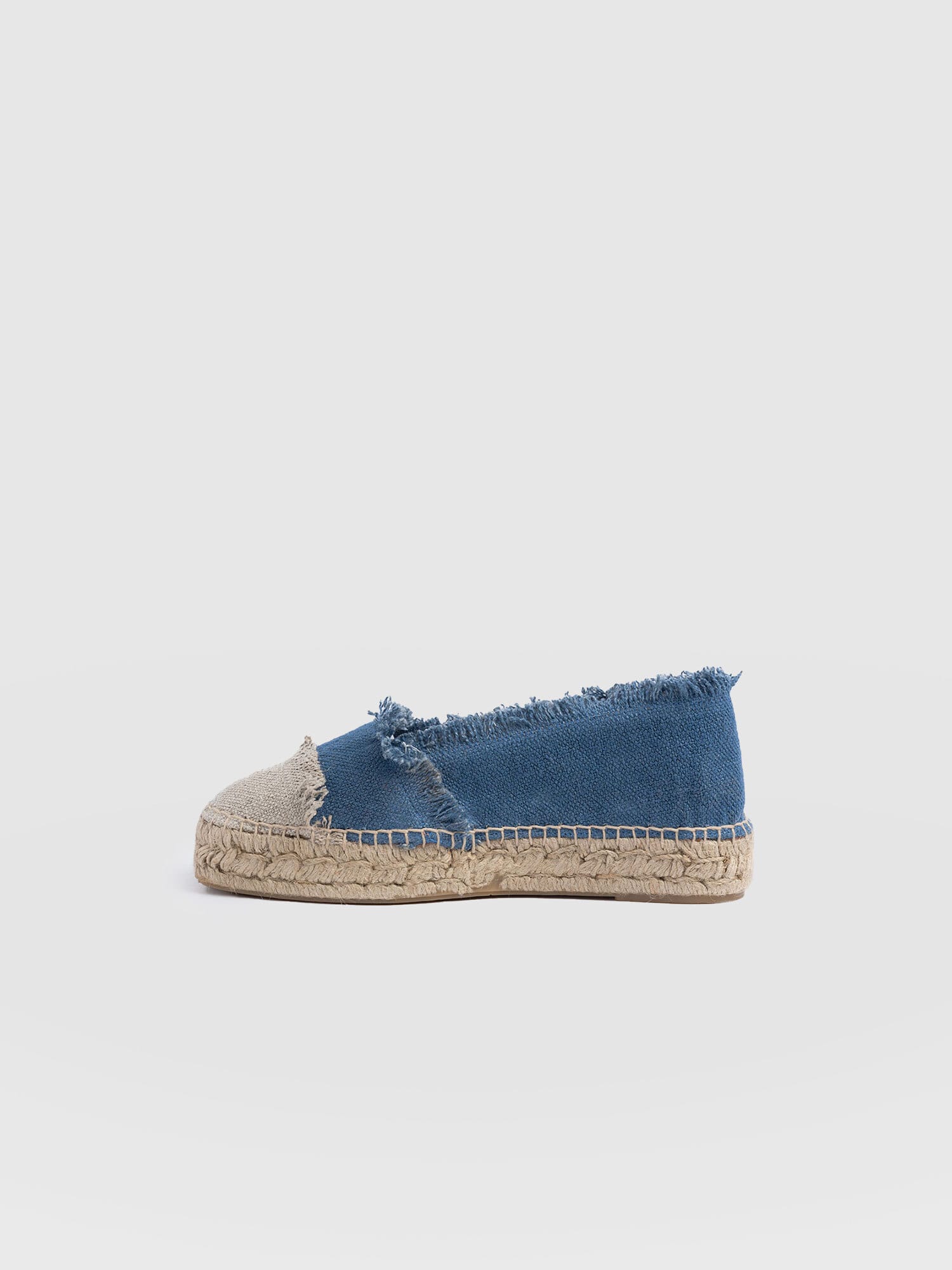 Ivy Frayed Espadrille Pumps - Blue
