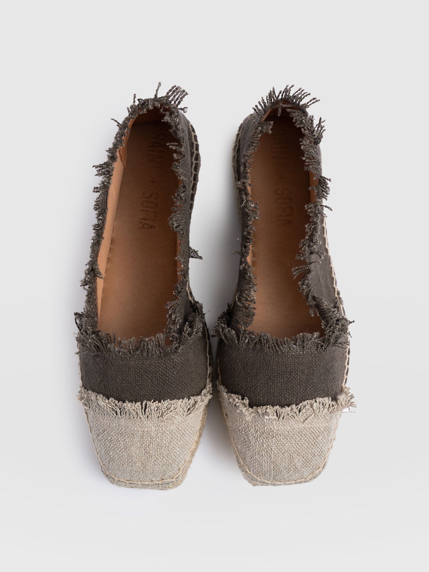 Ivy Frayed Espadrille Pumps - Khaki